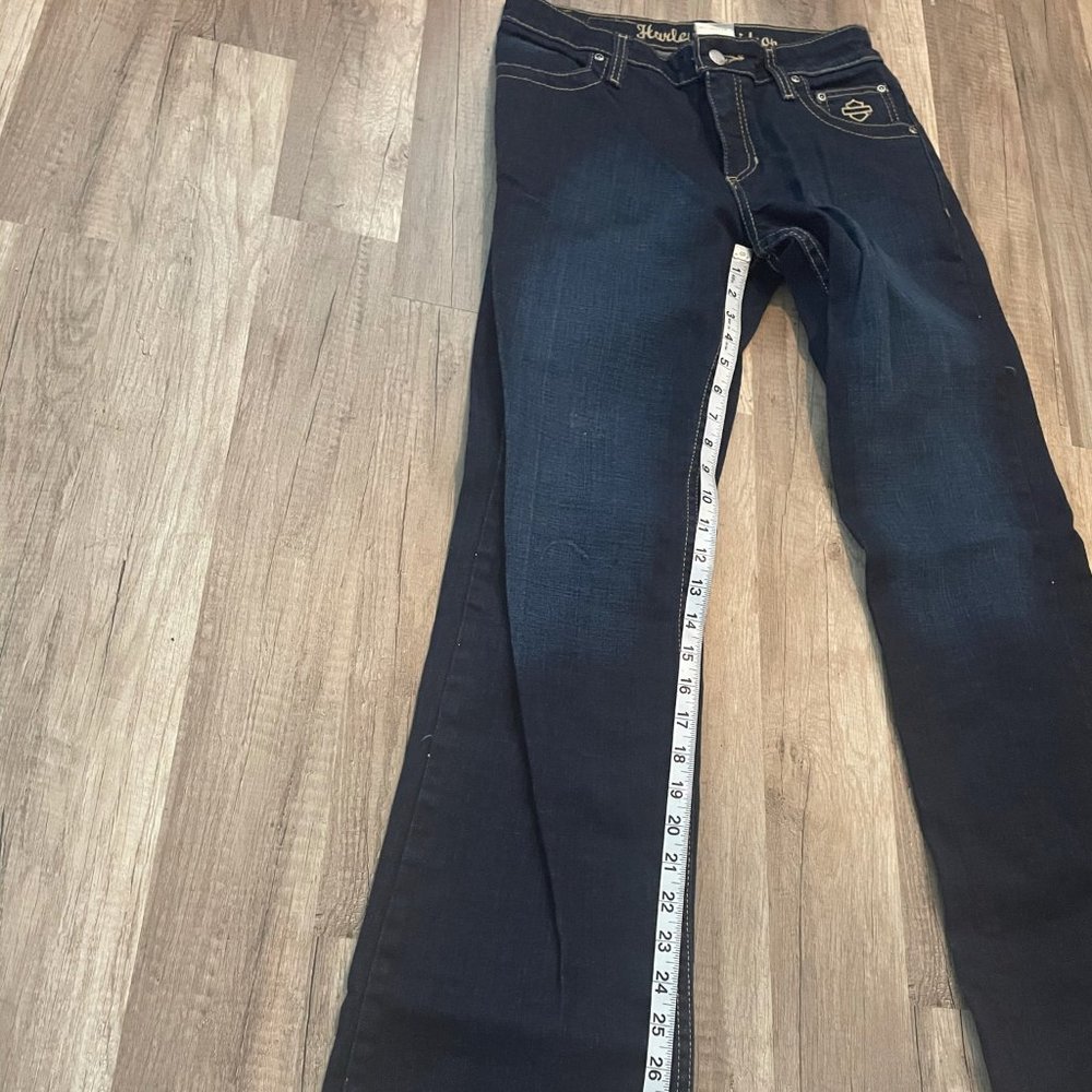Vintage Women's Harley Davidson Denim Jeans Sz 4 - Picture 4 of 12